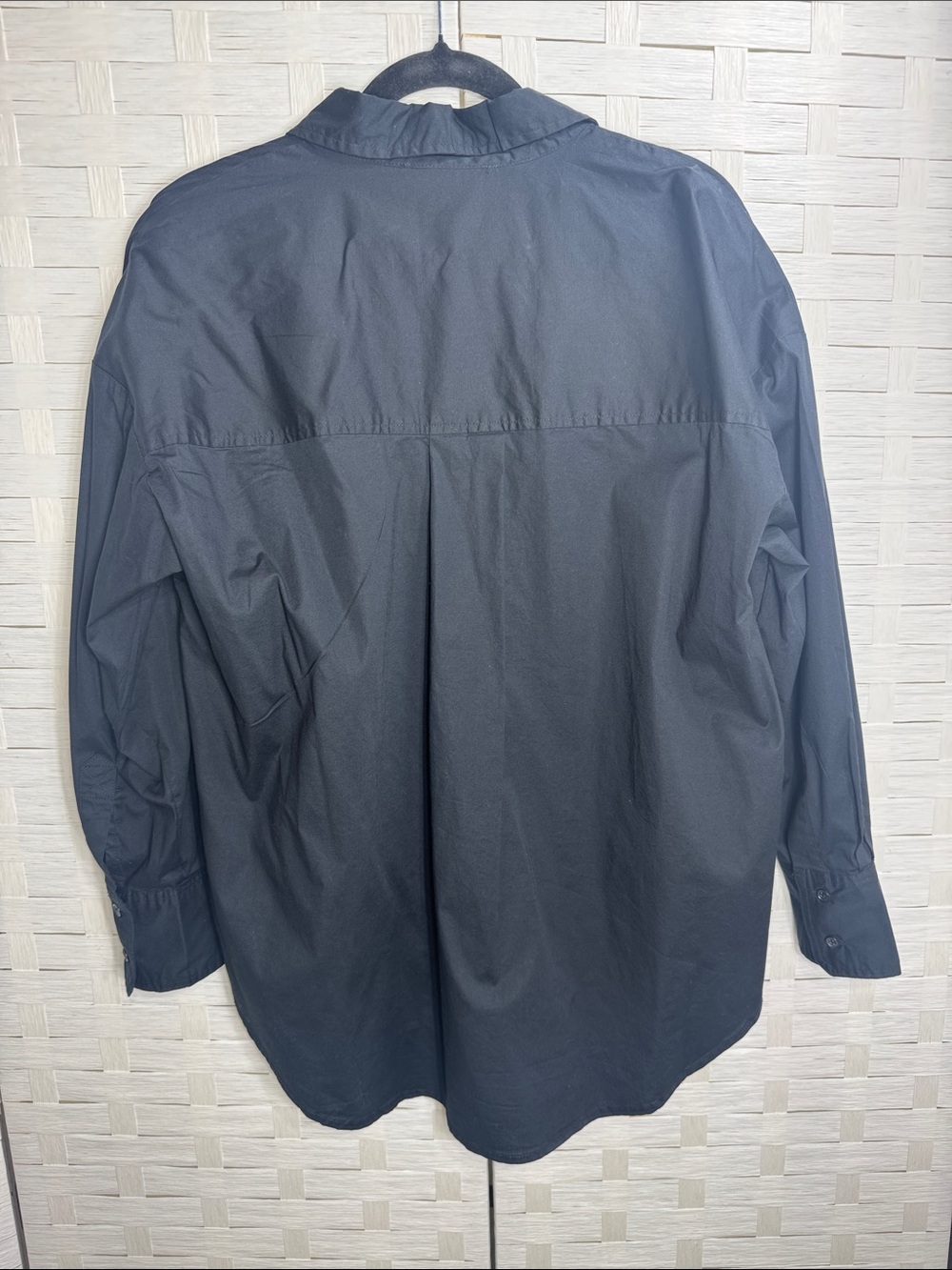 Rachel Roy Black Oversized Boyfriend Long Sleeve Button Down Shirt Size Medium - Picture 5 of 10